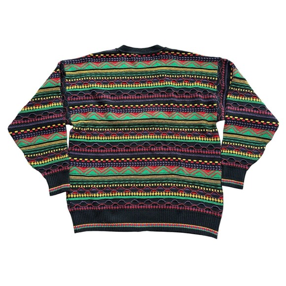 VTG Florence Tricot Coogi Style Cardigan Sweater Bold Retro Swagger Men’s L - Picture 2 of 5